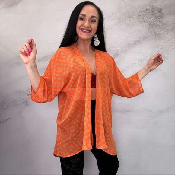 LuLaRoe Tops - Lularoe cover up fun bright orange